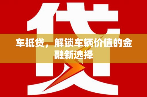 武山车抵贷，解锁车辆价值的金融新选择