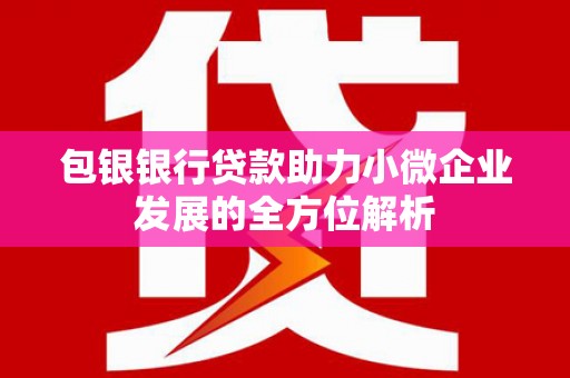 武山包银银行贷款助力小微企业发展的全方位解析