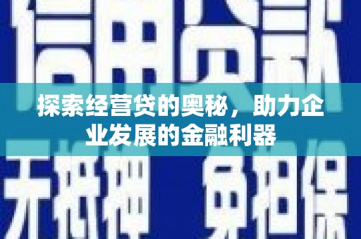武山探索经营贷的奥秘，助力企业发展的金融利器